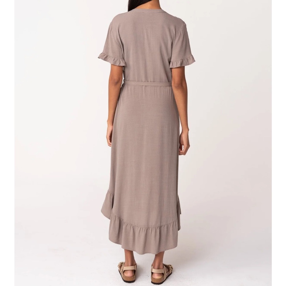 Lovestitch Taupe Ruffle Midi Dress - Picture 2 of 2